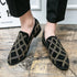 Elegant Italian Designer Moccasin Loafers for Men - Formal Suede Slip-On Party Shoes with Pointed Toe and Comfortable PU Insole